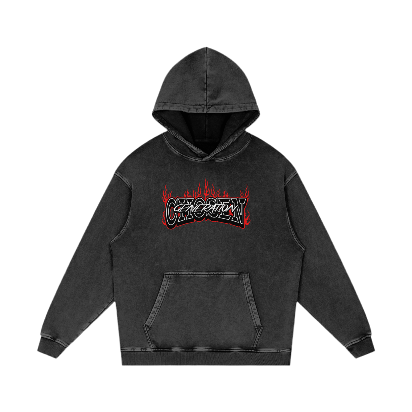 Snow Washed Loose Cotton Hoodie
