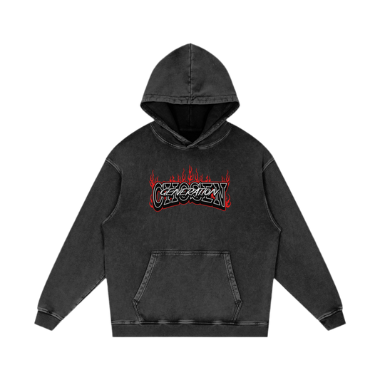 Snow Washed Loose Cotton Hoodie
